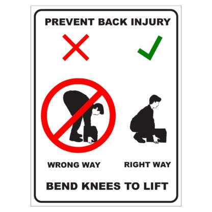Prevent Back Injury  Bend Knees To Lift